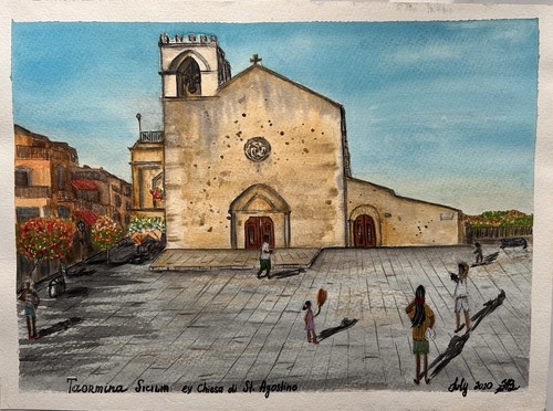 Quadro acquerello dipinto - di, a