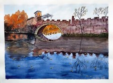 acquerello su carta dipinto a