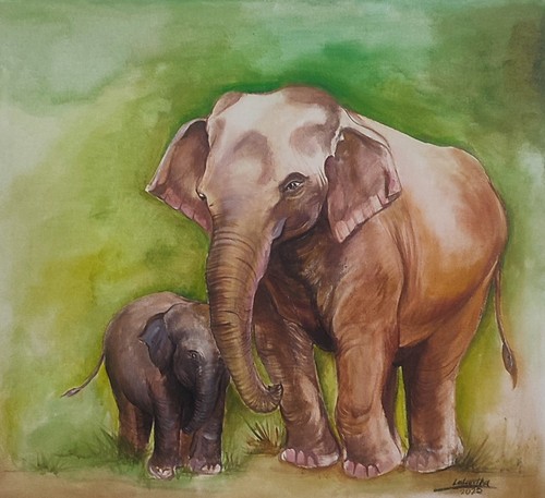 Quadro elefante asiatico - , in