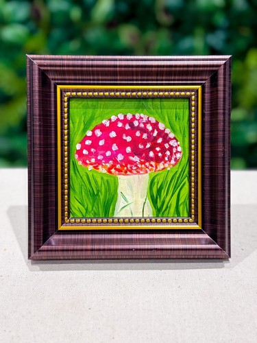 Dipinto olio fungo rosso